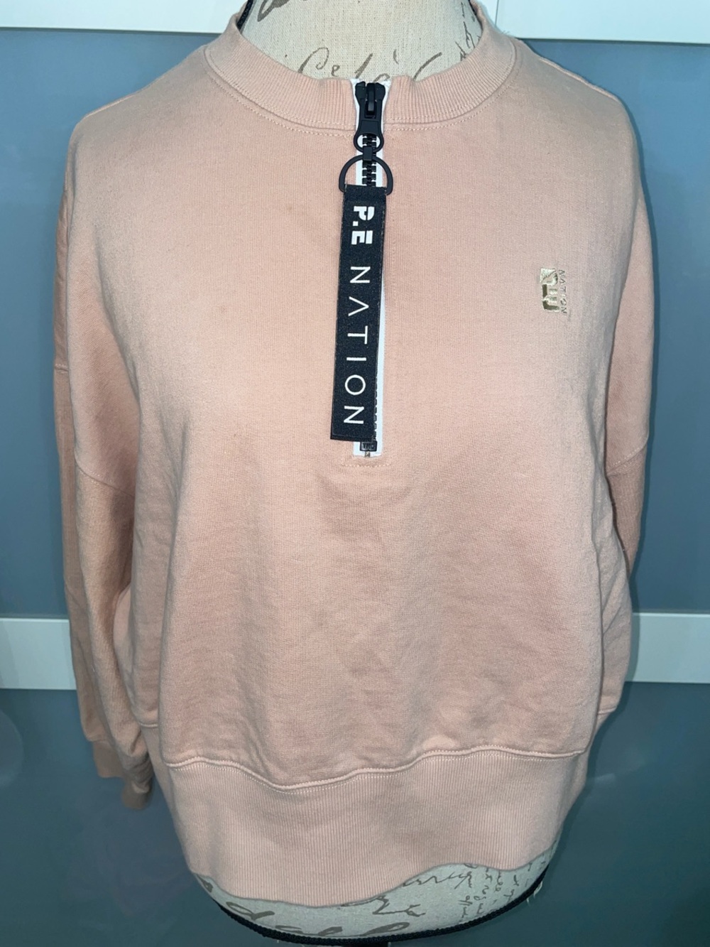 P.E Nation Women's Blush Half-Zip Crew Sweatshirt